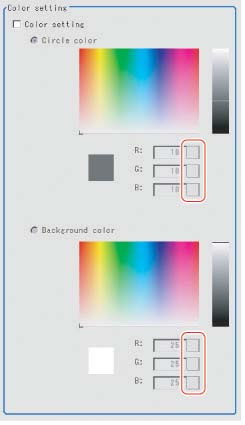 Color setting - "Color setting" area