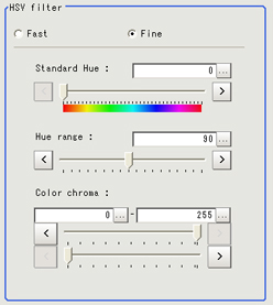 Filter setting - "HSV filter" area