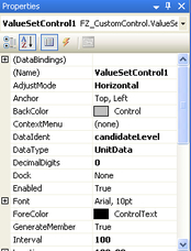 ValueSetControl Properties