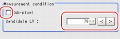 Measurement - Measurement Condition Area