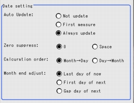 Date Parameter - Date setting area Date Parameter - Date setting area
