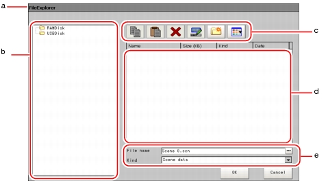Illustration of File and Folder Selection window Illustration of File and Folder Selection window
