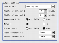 Output Format - Output Setting Area Output Format - Output Setting Area