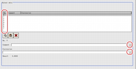 Setting - Output data area