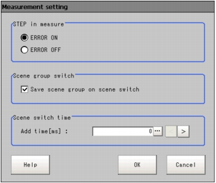 Measurement setting window