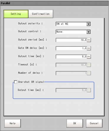 Parallel - Setting window Parallel - Setting window
