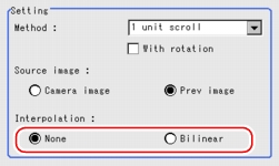 Scroll method - Setting area