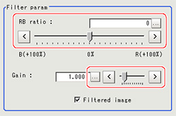 Filter setting - "Filter param" area