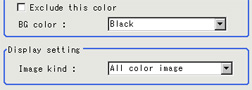 Color specification - "Display setting" area