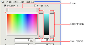 Color specification - "Color specification setting" area