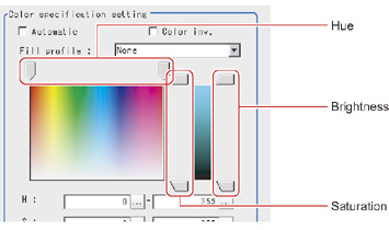 Color specification - "Color specification setting" area
