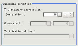 Measurement - "Judgement condition" area