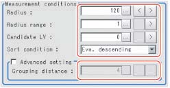 Measurement - "Measurement condition" area