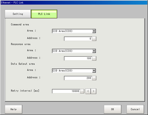 Ethernet - PLC Link setting