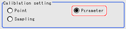 Calibration - "Calibration setting" area
