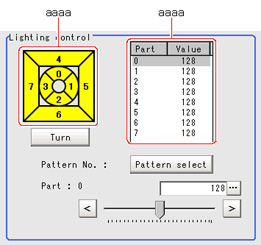 Screen adjust settings - "Lighting control" area