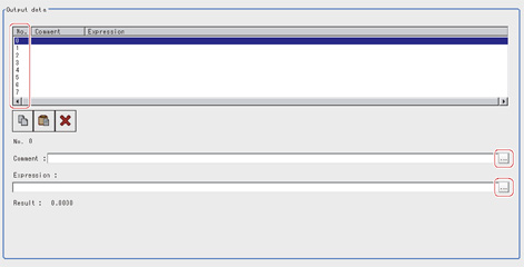 Settings - "Output data" area