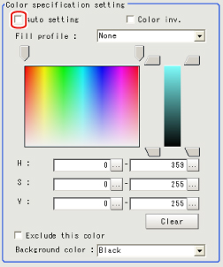 Color specification - "Color specification setting" area