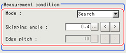 Region Setting - "Measurement condition" area Region Setting - "Measurement condition" area