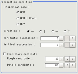 Measurement Parameters- "Inspection mode" area Measurement Parameters- "Inspection mode" area