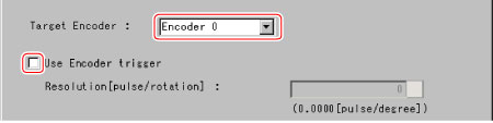 Encoder trigger setting