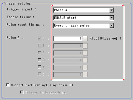 Encoder trigger setting