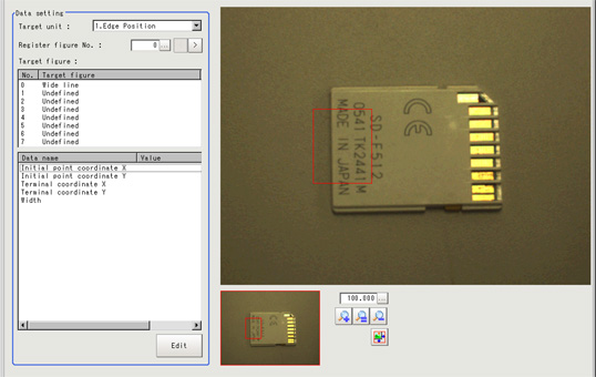 Processing Unit Figure Setting - "Data setting" area