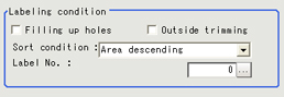 Measurement parameter - "Labeling condition" area Measurement parameter - "Labeling condition" area