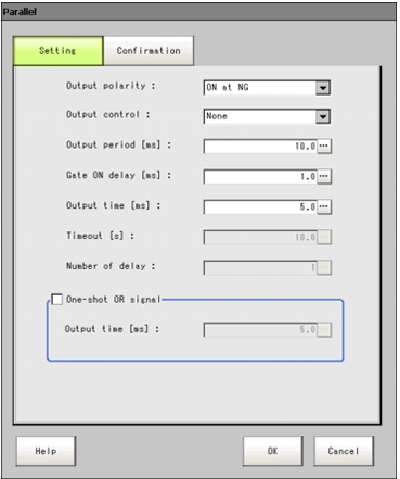 Parallel - Setting window Parallel - Setting window